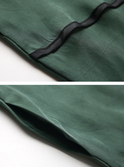 Green Casual Plus Size Shift Dress