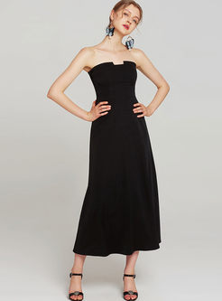Elegant Removable Strap Flare Sleeve Evening Dress