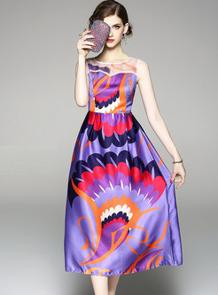 Stylish Sleeveless Waist Maxi Slip Dress