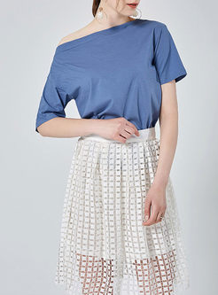 White Street Hollow Out Lace Skirt