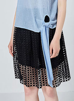 Black Street Hollow Out Lace Skirt
