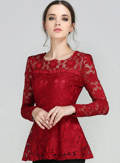 Lace Stereoscopic Flower Embroidery Top