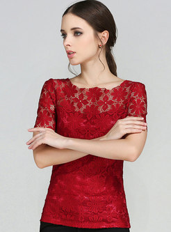 Lace Hollow Out Embroidery Top