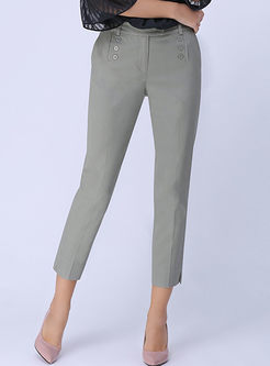 Grey Mid-Rised Straight Plus Size Pants 