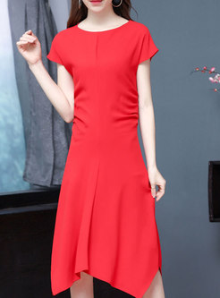 Stylish Slim Asymmetric A Line Dress