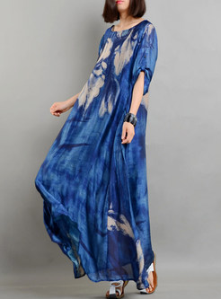 Blue Ethnic Print Arcadian Shift Dress With Camis 