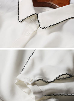 White Puff Sleeve Commuting Blouse