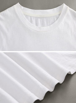 Casual Letter Print Three-quarter Sleeve T-shirt