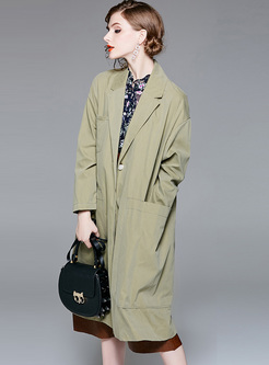 Fashionable Suit Collar Trench Coat