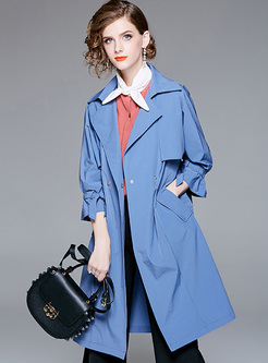Street Fashionable Tied Patchwork Trench Coat