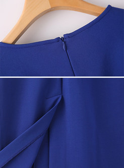 V-neck Long Sleeve Double-breasted Bodycon Dress