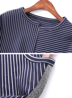 Street Striped Splicing Two-pieces Outfits