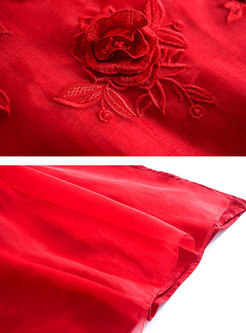 Stereoscopic Rose Improved Cheongsam Dress 