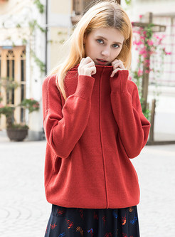 Solid Color Loose Splicing Sweater