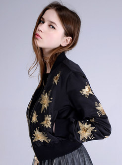 Star Embroidered Short Coat