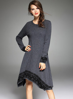 Chic Irregular Big Hem Wool Knitted Dress