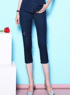 Chic Hollow Out Plus Size Jeans