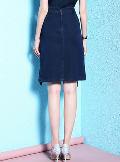 Stylish Asymmetric Slim Sheath Skirt