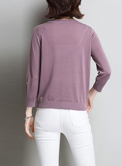 Chic Hit Color Long Sleeve Pullover Sweater