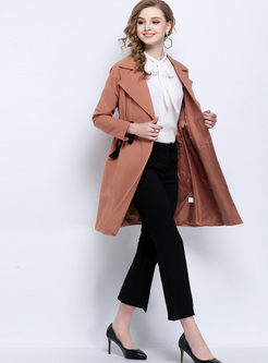 Double-breasted Lapel High Waist Slim Trench Coat