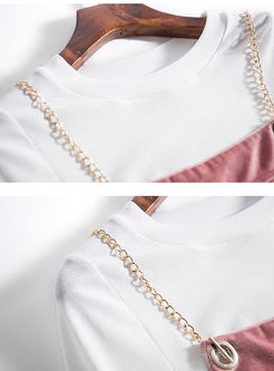 White Brief O-neck T-shirt & Grid Slim Overall