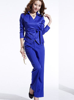 Work Stereoscopic Slim Tied Two-piece Outfits
