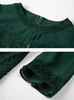 Green Brief Half Sleeve Beaded Slim Mini Dress