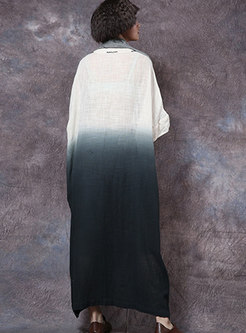 Dolman-sleeve Embroidered Straight Vintage Dress