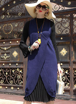 Elegant Sleeveless Cardigan Knitted Coat