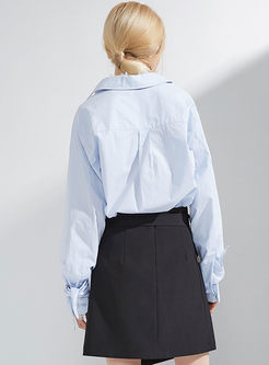 Brief Pure Color Single-breasted All Match Blouse