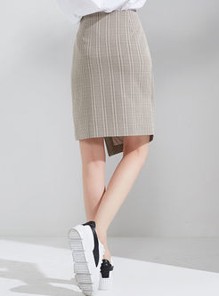 Chic Grid Asymmetric Mini Skirt
