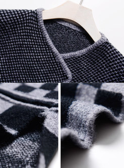 Stylish OL Lapel Knee-length Knitted Cardigan Coat