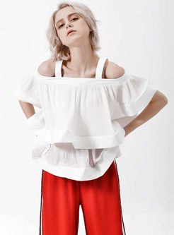 Sexy White Off Shoulder Layered Blouse
