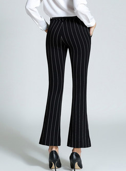 Stylish Striped Plus Size Flare Pants 
