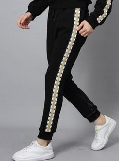 Fashion Color-blocked Striped Slim Pencil Pants
