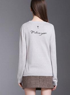 Casual Long Sleeve Jacquard Stereoscopic Pullover Sweater
