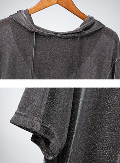 Stylish Hooded Tied Loose T-shirt