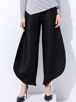 Black High Waist Asymmetric Harem Pants