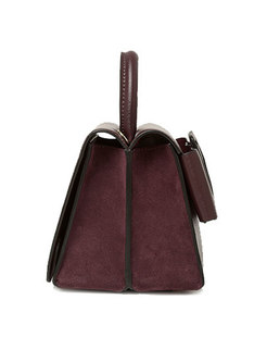 Fashion Wine Red Frosted Cowhide Handle & Crossbody Bag