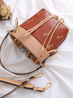 Chic Embroidered Drawstring Top Handle & Crossbody Bag