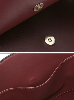 Fashion Wine Red Cowhide Shell-shape Top Handle Bag 