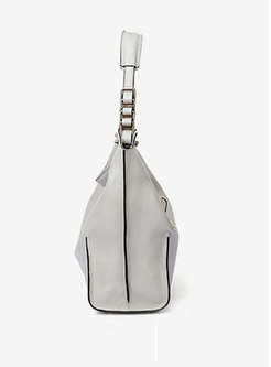 Fashion Grey Stereoscopic Chain Top Handle Bag