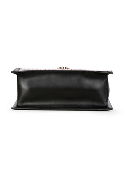 Brief Hollow Out Leather Top Handle Bag