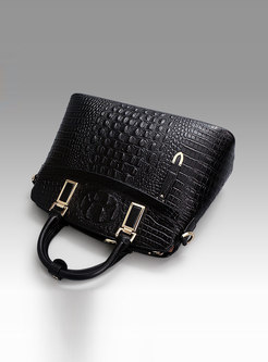 Fashion Work Black Shell-shape Top Handle Bag 