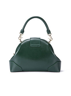 Green Shell-shape Frosted Top Handle & Crossbody Bag 