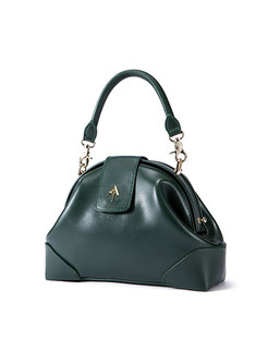 Green Shell-shape Frosted Top Handle & Crossbody Bag 