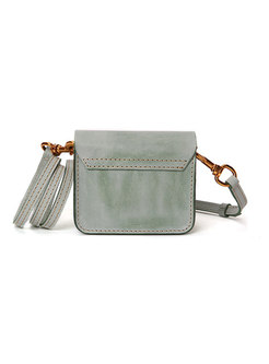 Retro Green Solid Mini Clasp Lock Tote & Crossbody Bag 