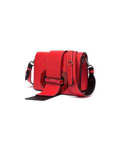 Chic Color-block Cowhide Crossbody Bag