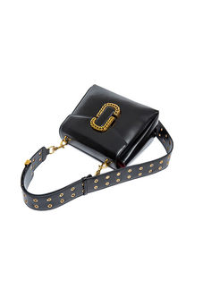 Chic Genuine Leather Lock Crossbody Bag