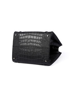 Popular Black Crocodile Top Handel Bag